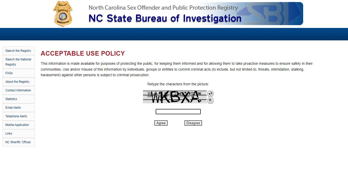 North Carolina Offender Registry